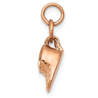 14K Roségold 3D beweglicher Roségold-Babyschuhe-Charm