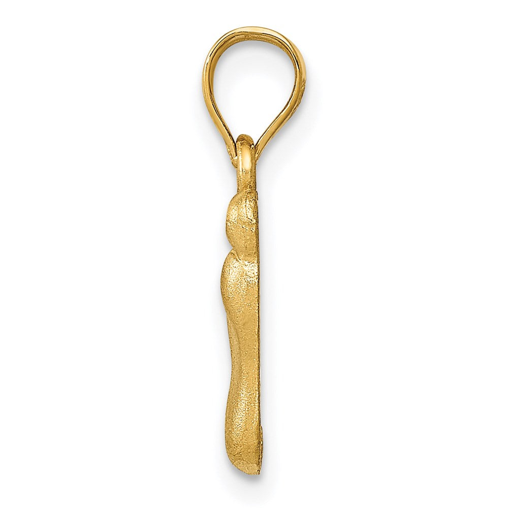 14K Gelbgold Diamantiert Foot Charm