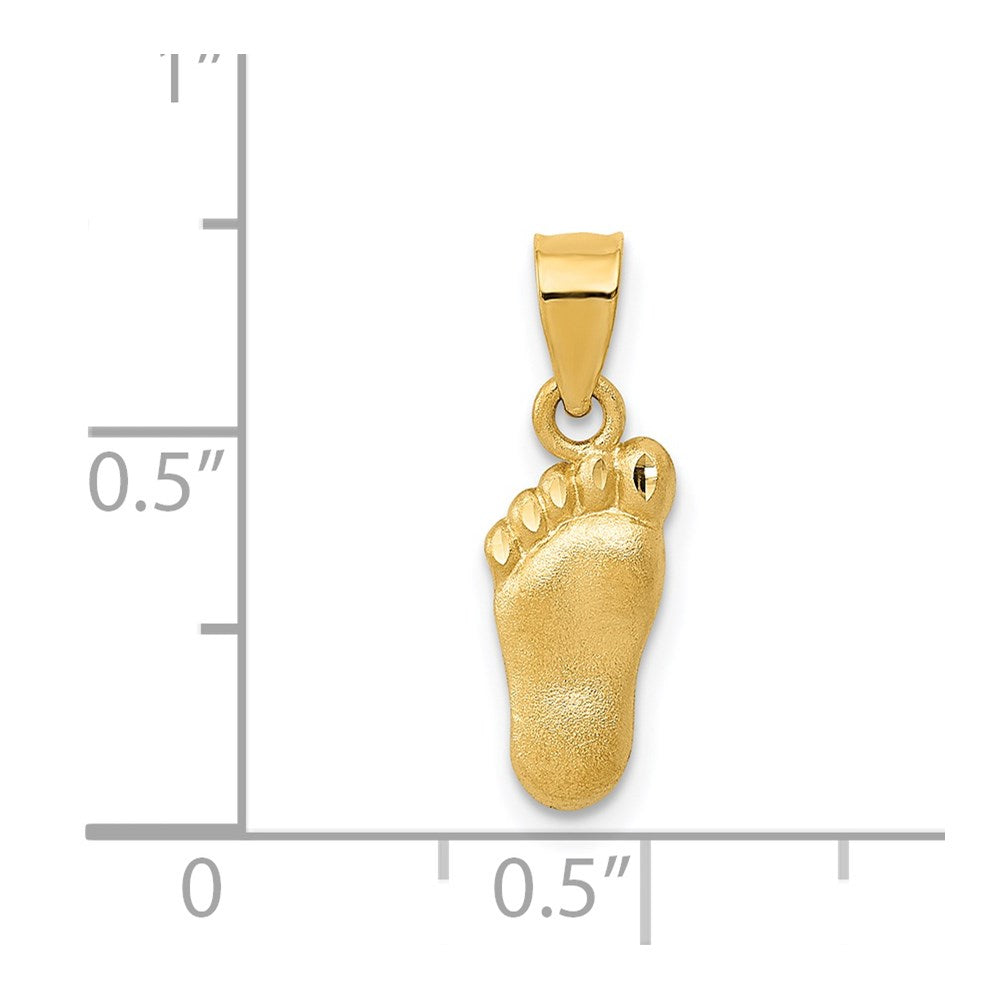 14K Gelbgold Diamantiert Foot Charm