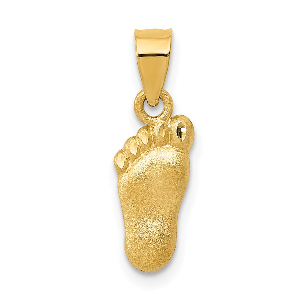 14K Gelbgold Diamantiert Foot Charm
