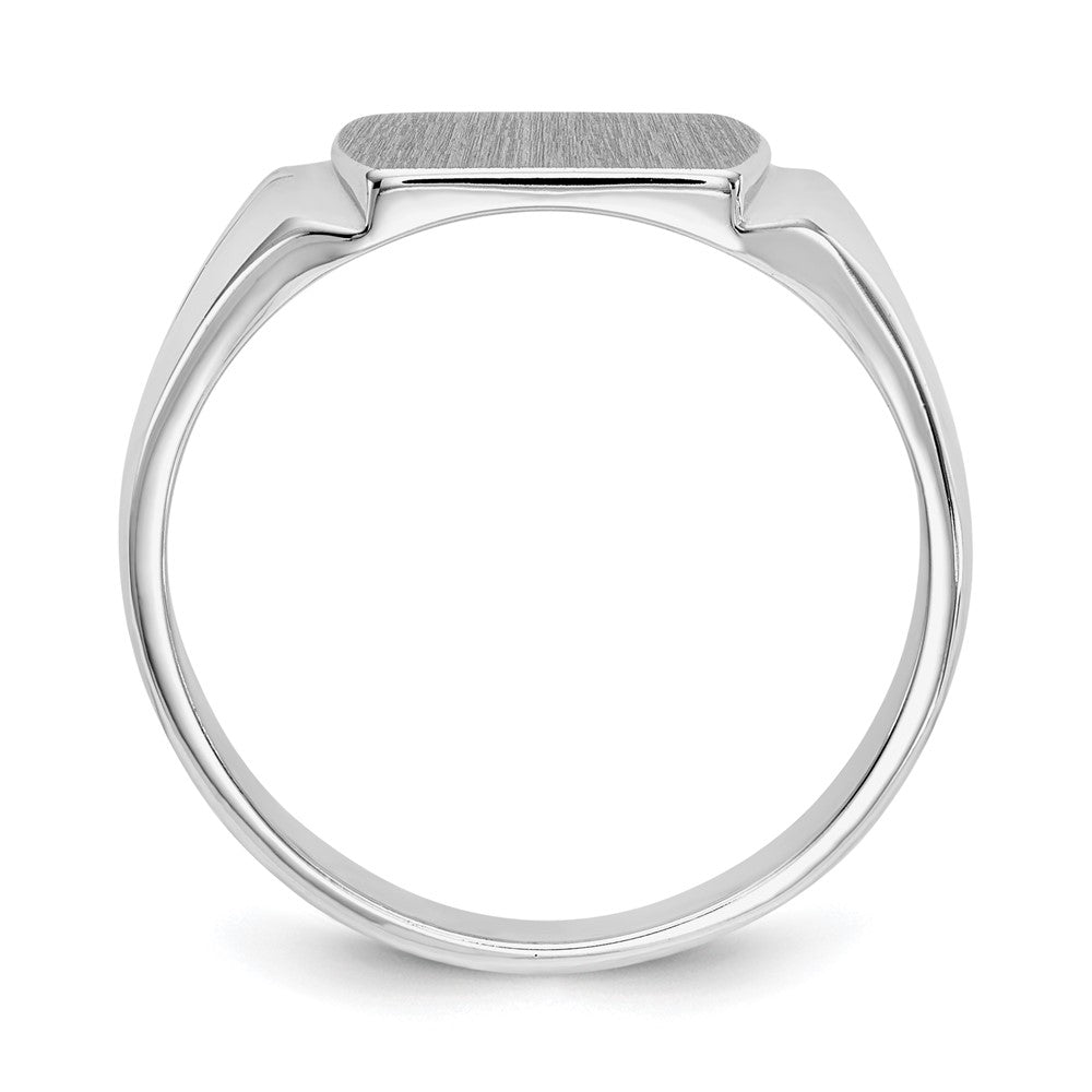 14K Weißgold Siegelring mit geschlossener Rückseite, 8,0x10,5 mm