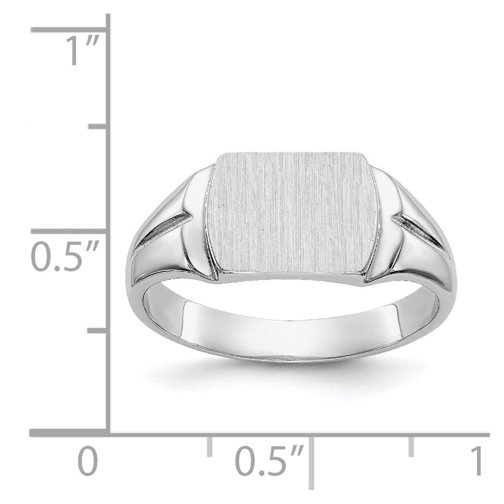14K Weißgold Siegelring mit geschlossener Rückseite, 8,0x10,5 mm