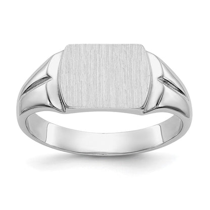 14K Weißgold Siegelring mit geschlossener Rückseite, 8,0x10,5 mm