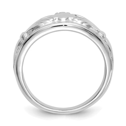 14K Weißgold Damen-Claddagh-Ring