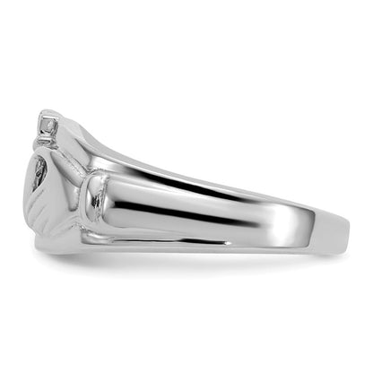 14K Weißgold Damen-Claddagh-Ring