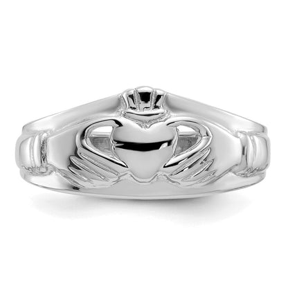 14K Weißgold Damen-Claddagh-Ring