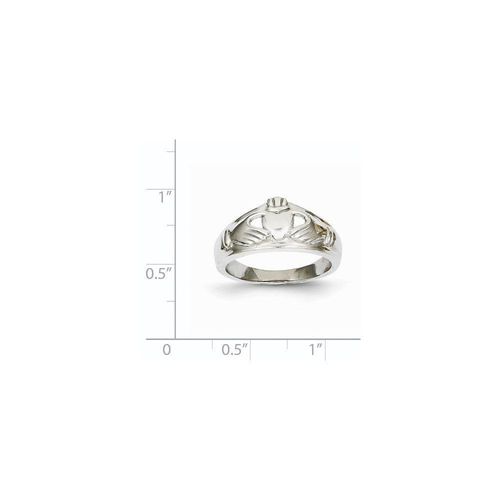 14K Weißgold Damen-Claddagh-Ring