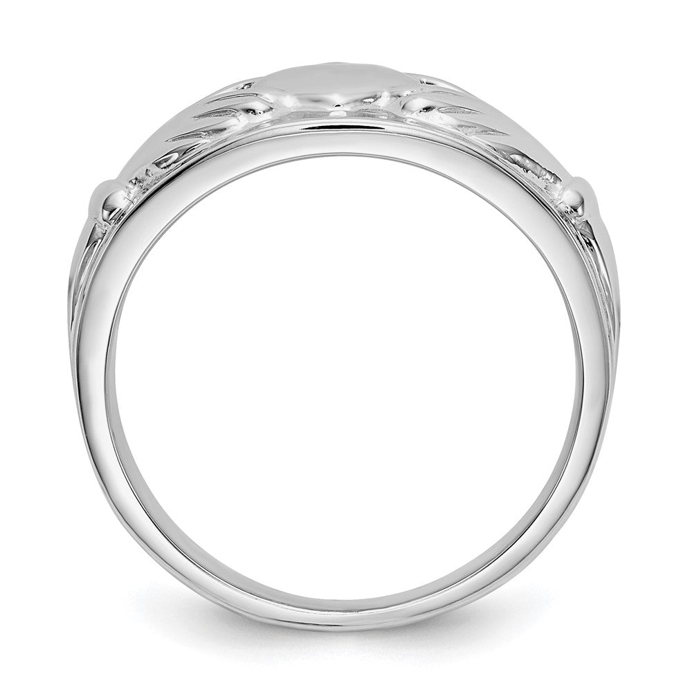 14K Weißgold Claddagh-Ring für Damen