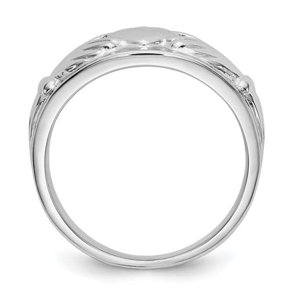 14K Weißgold Claddagh-Ring für Damen