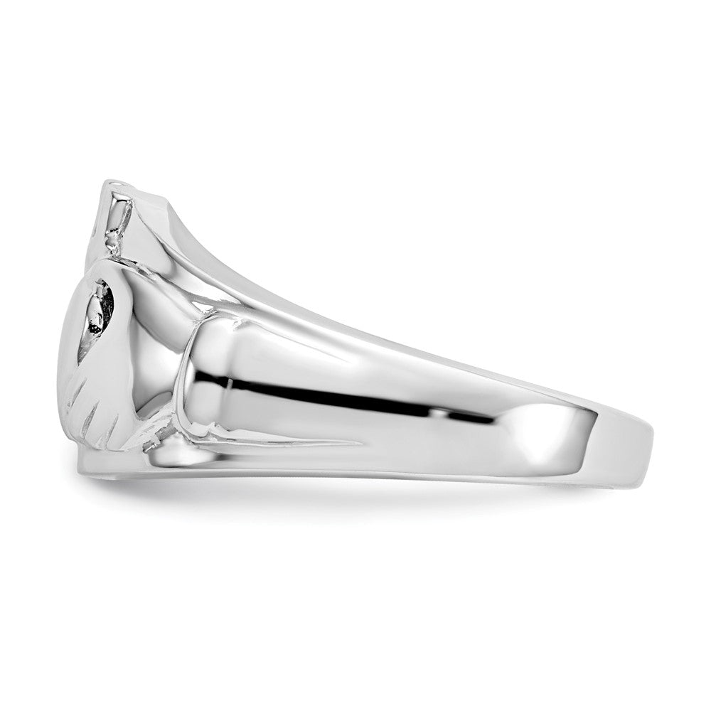 14K Weißgold Claddagh-Ring für Damen