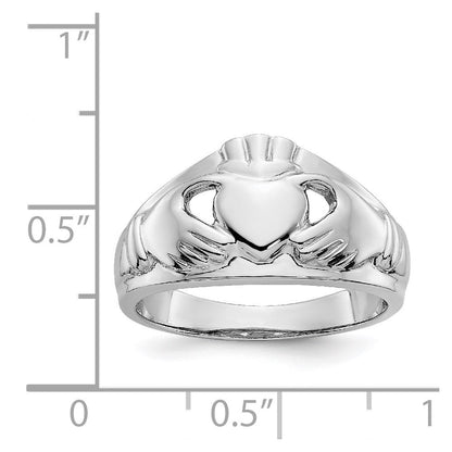 14K Weißgold Claddagh-Ring für Damen