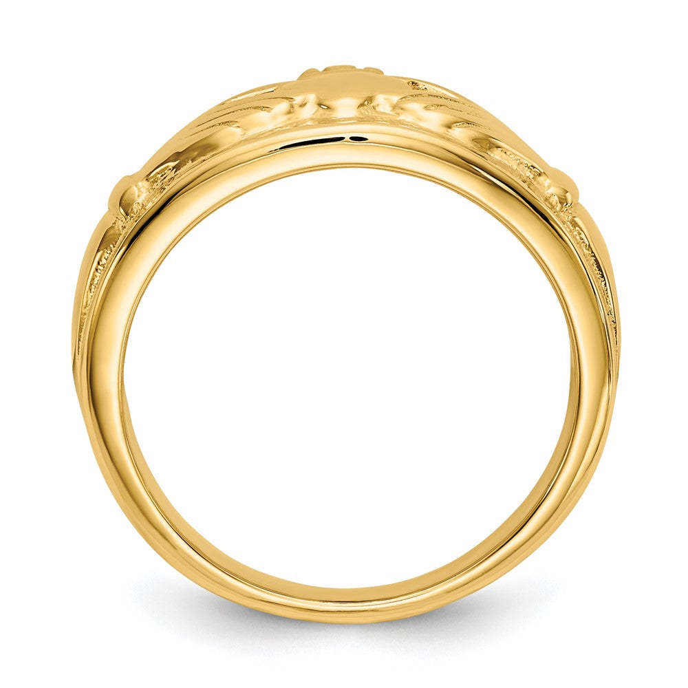 14K Gelbgold Poliert Damen Claddagh-Ring