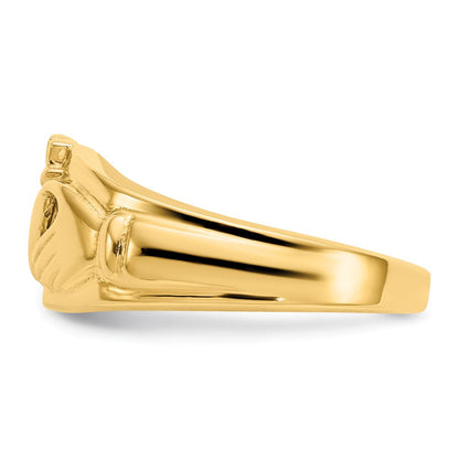 14K Gelbgold Poliert Damen Claddagh-Ring