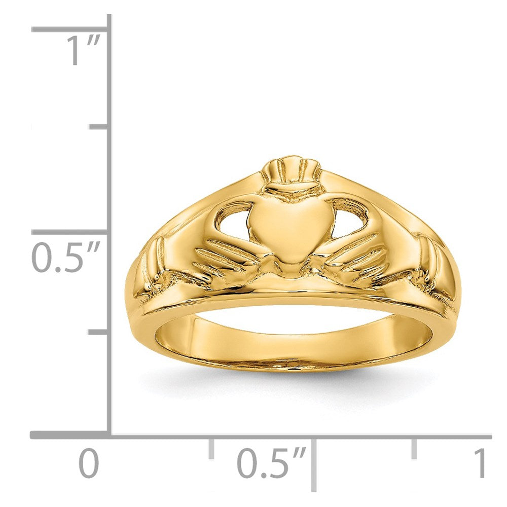 14K Gelbgold Poliert Damen Claddagh-Ring