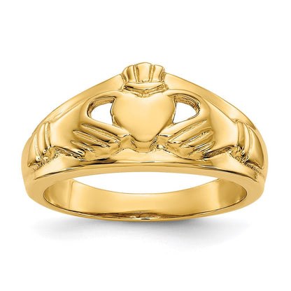 14K Gelbgold Poliert Damen Claddagh-Ring