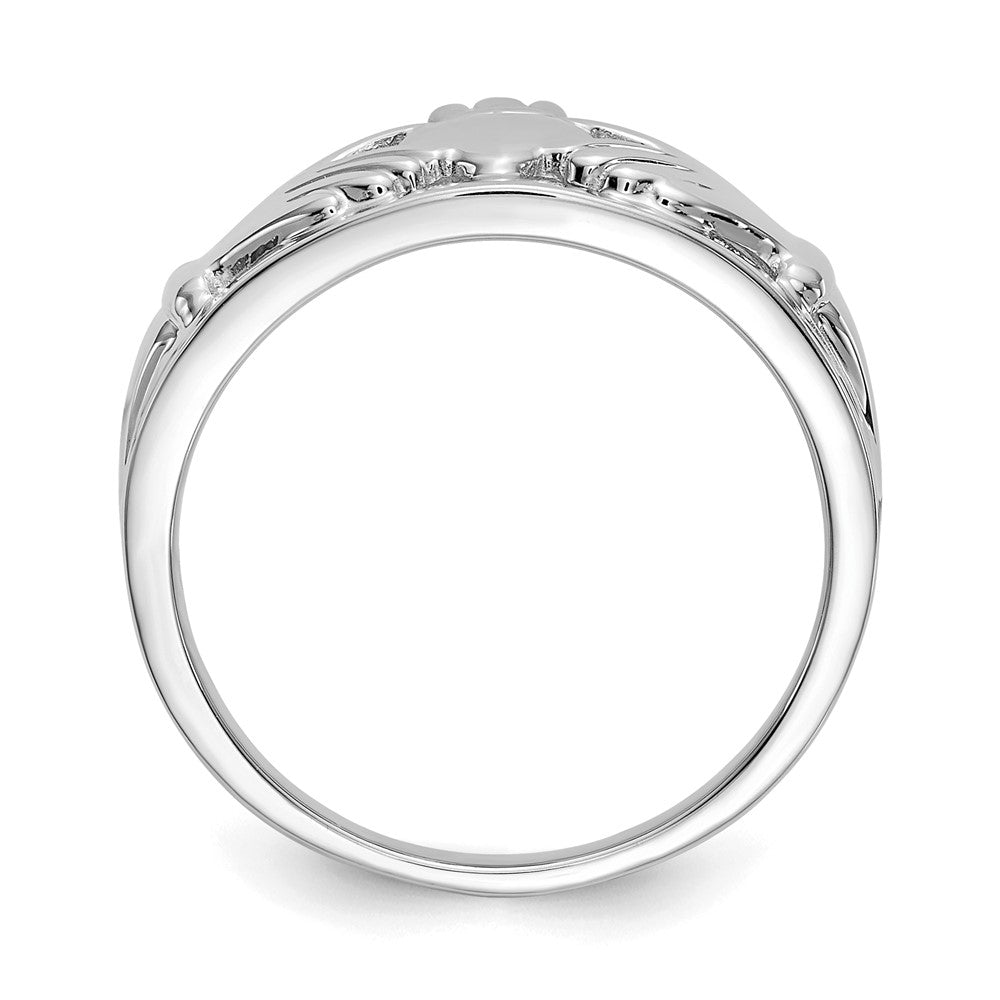 14K Weißgold Damen-Claddagh-Ring