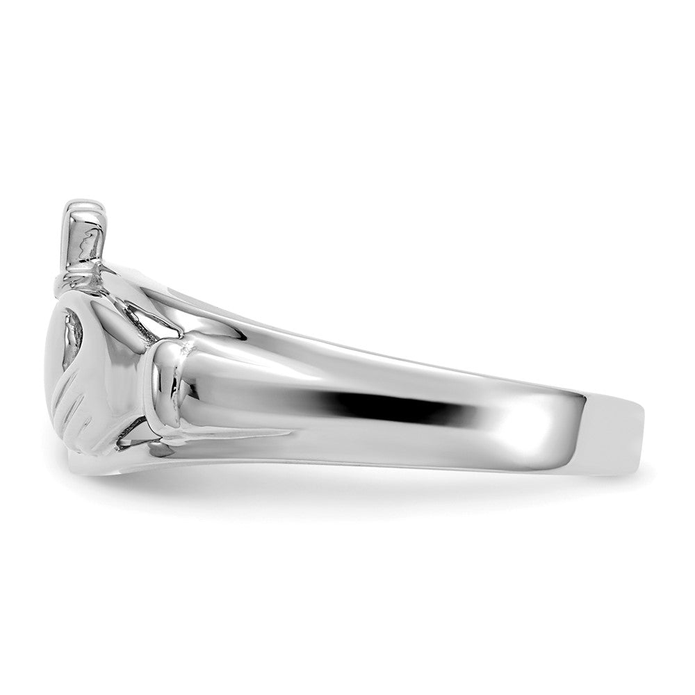 14K Weißgold Damen-Claddagh-Ring