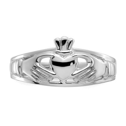 14K Weißgold Damen-Claddagh-Ring