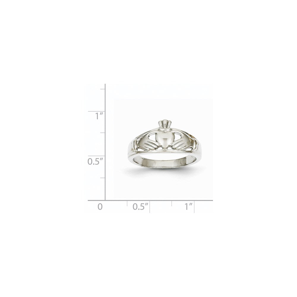 14K Weißgold Damen-Claddagh-Ring