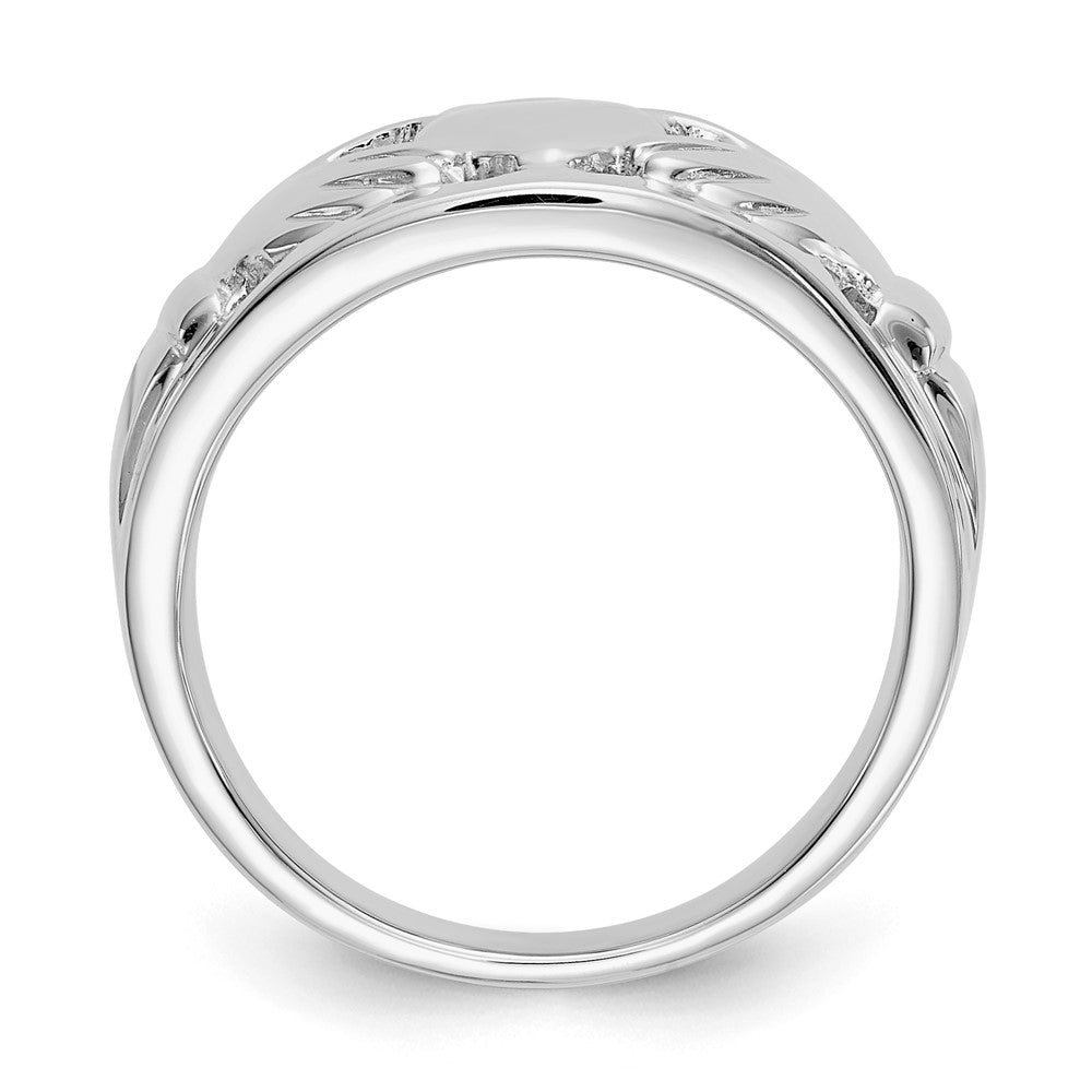14K Weißgold Claddagh-Ring für Damen