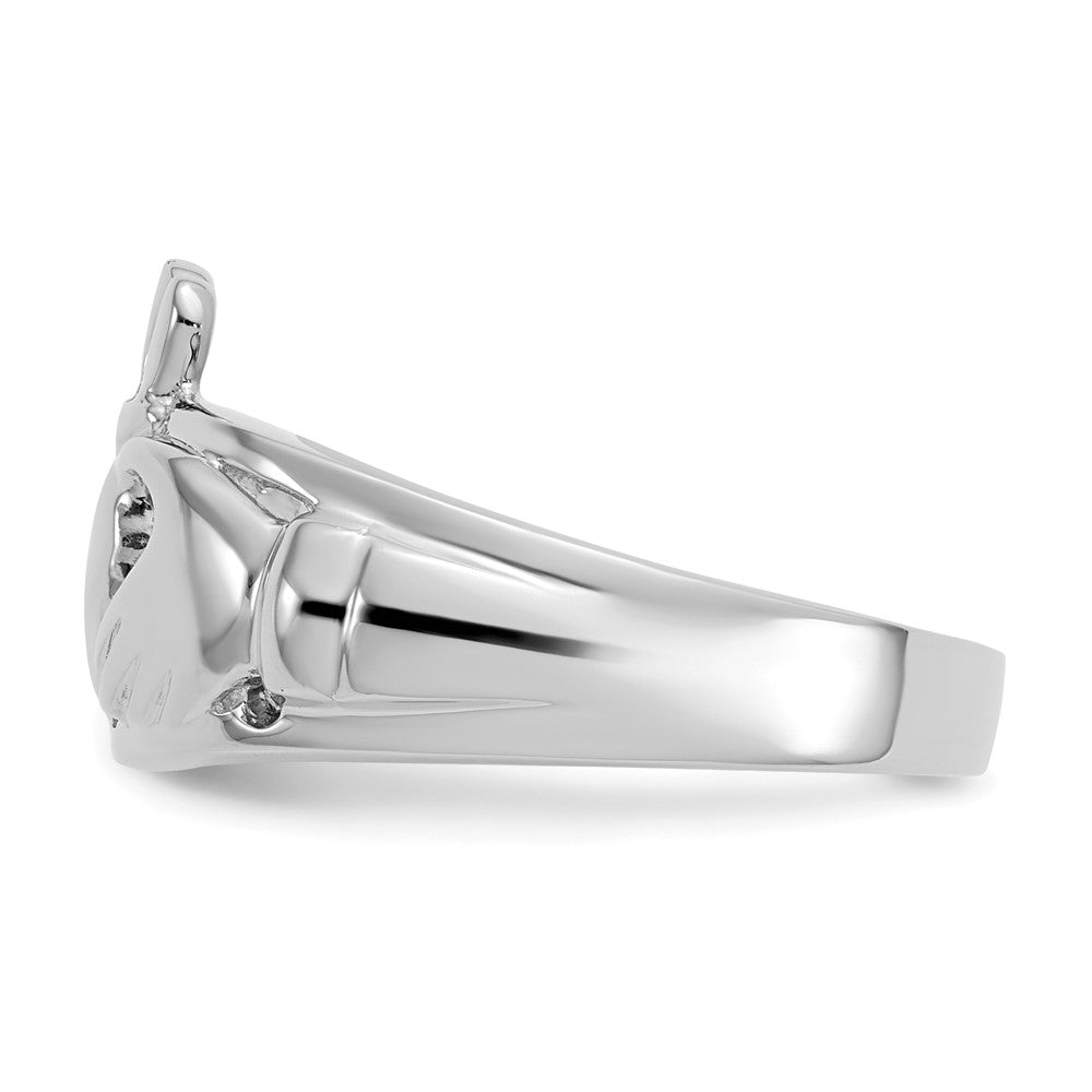 14K Weißgold Claddagh-Ring für Damen
