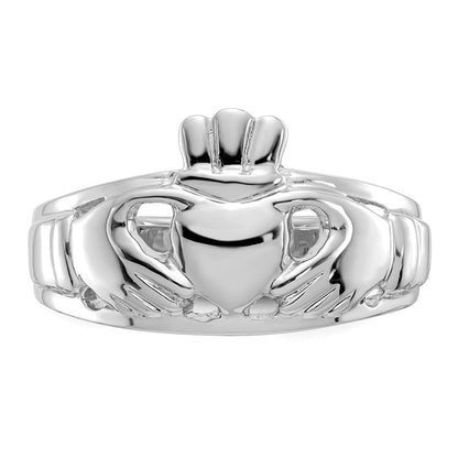 14K Weißgold Claddagh-Ring für Damen