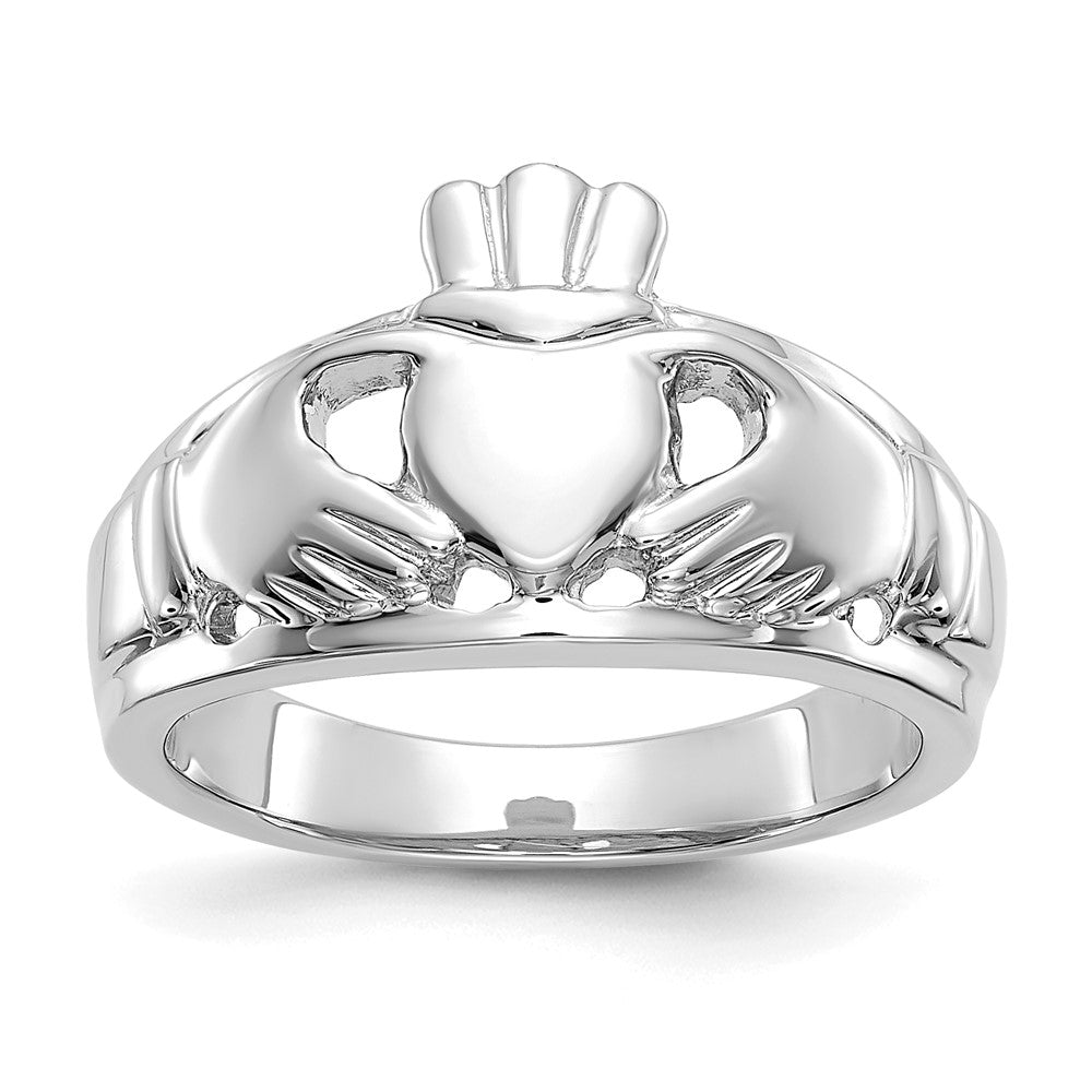 14K Weißgold Claddagh-Ring für Damen