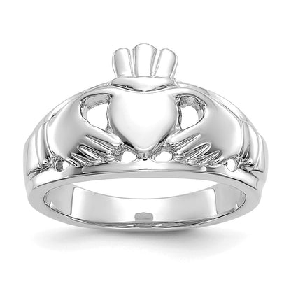 14K Weißgold Claddagh-Ring für Damen