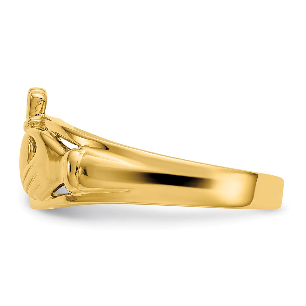 14K Gelbgold Poliert Damen Claddagh-Ring