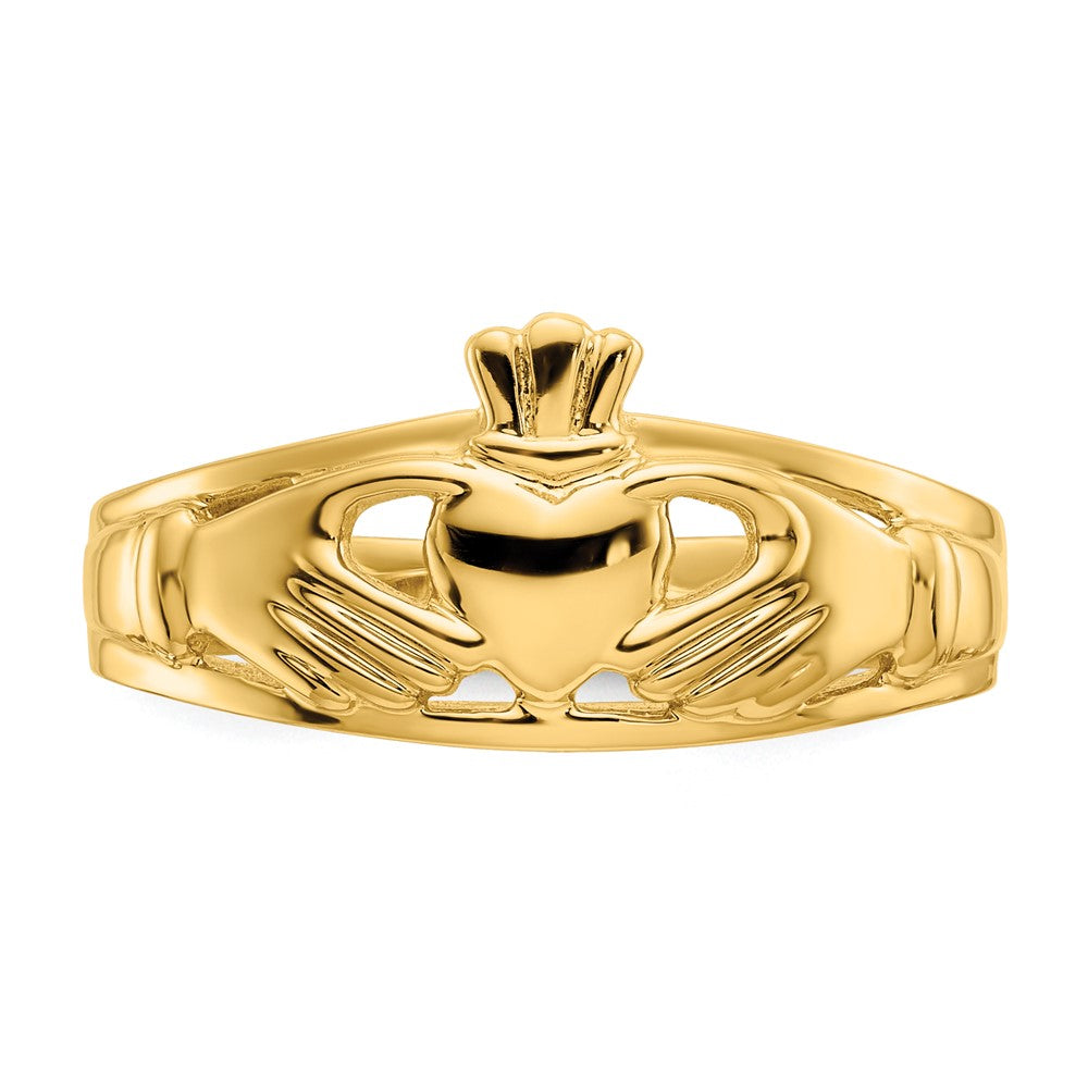 14K Gelbgold Poliert Damen Claddagh-Ring