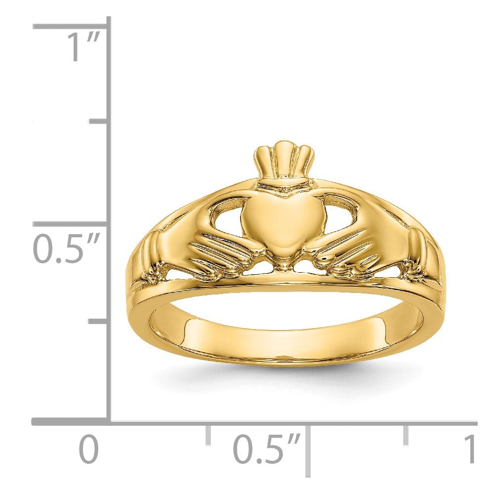 14K Gelbgold Poliert Damen Claddagh-Ring