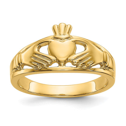 14K Gelbgold Poliert Damen Claddagh-Ring