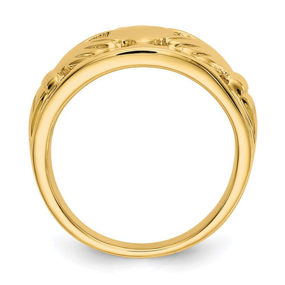 14K Gelbgold Damen Claddagh-Ring, poliert