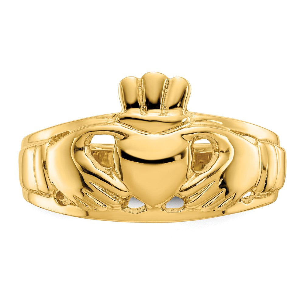 14K Gelbgold Damen Claddagh-Ring, poliert