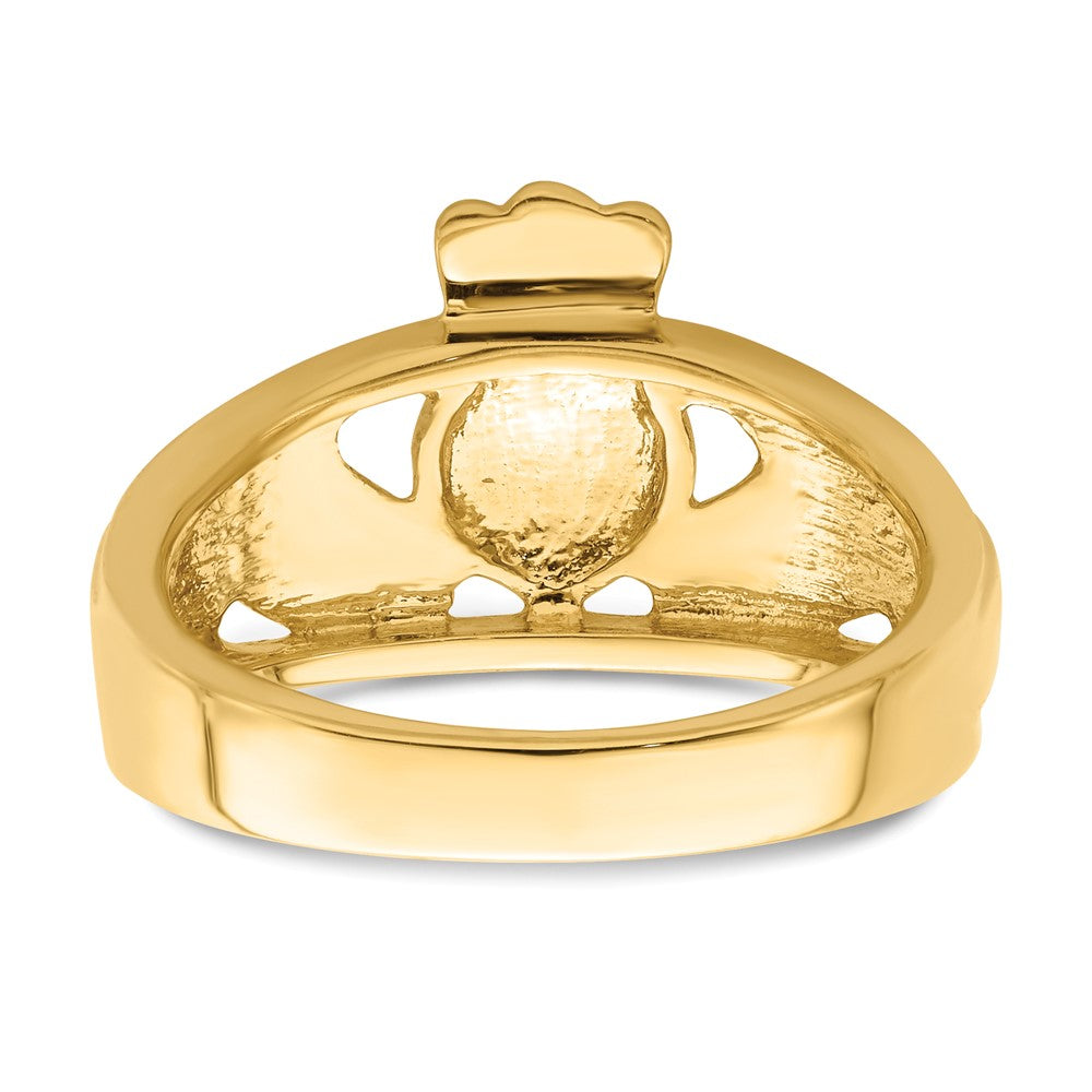 14K Gelbgold Damen Claddagh-Ring, poliert