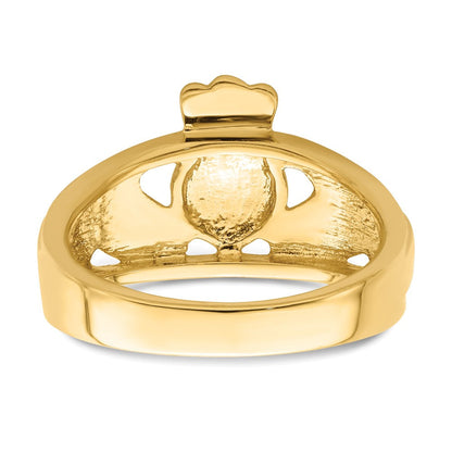 14K Gelbgold Damen Claddagh-Ring, poliert
