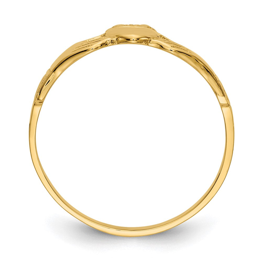 14K Gelbgold Damen Claddagh-Ring, poliert