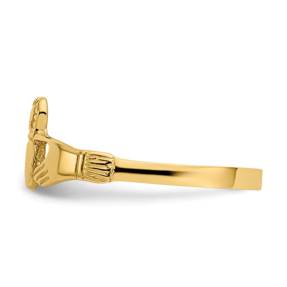 14K Gelbgold Damen Claddagh-Ring, poliert