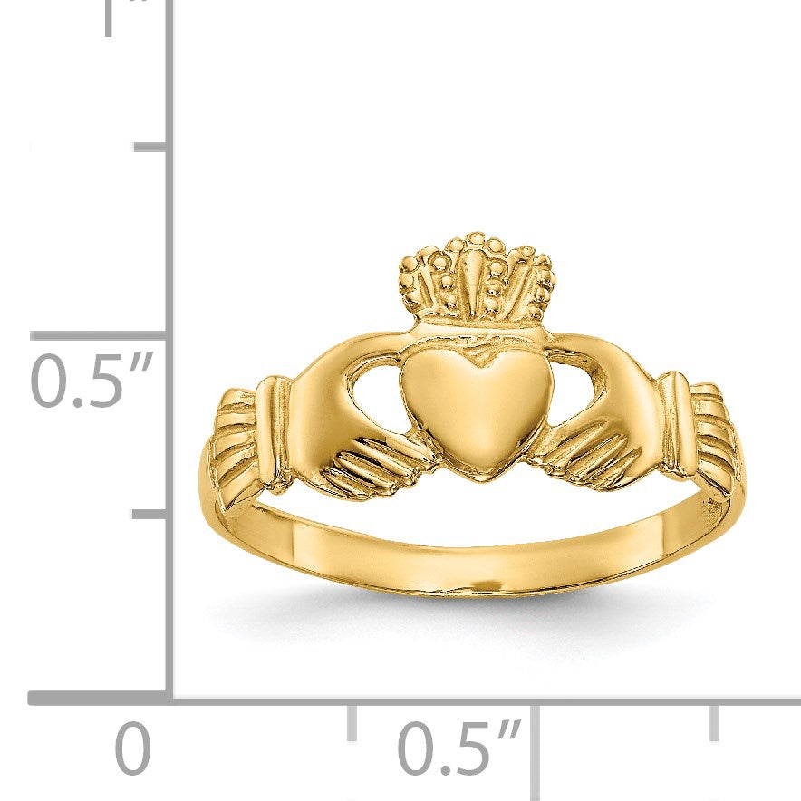 14K Gelbgold Poliert Damen Claddagh Ring