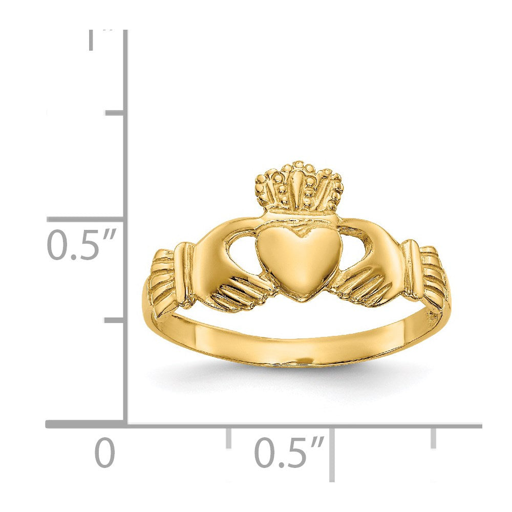 14K Gelbgold Poliert Damen Claddagh Ring