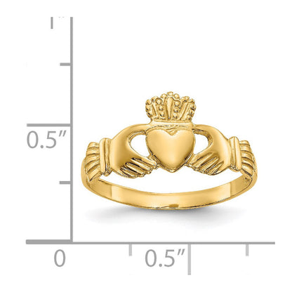14K Gelbgold Poliert Damen Claddagh Ring