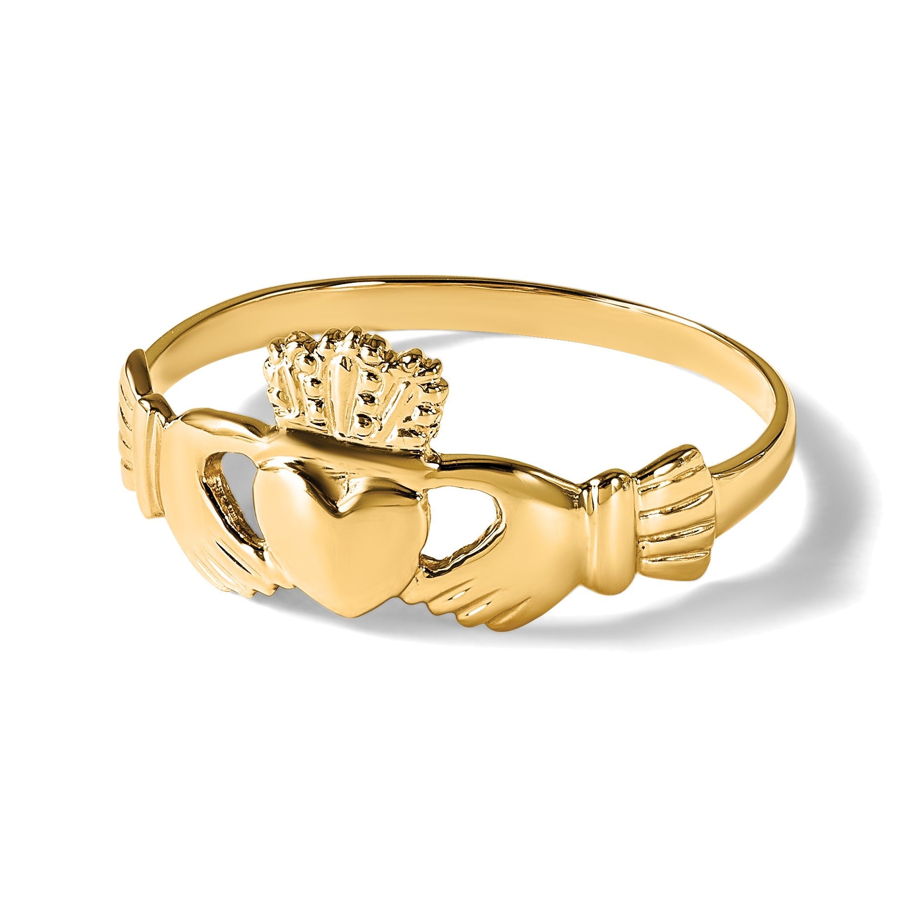 14K Gelbgold Poliert Damen Claddagh Ring