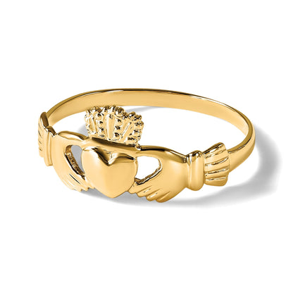 14K Gelbgold Poliert Damen Claddagh Ring