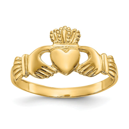 14K Gelbgold Poliert Damen Claddagh Ring