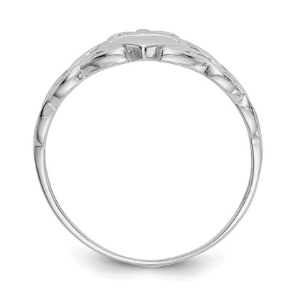 14K Weißgold Herren-Claddagh-Ring