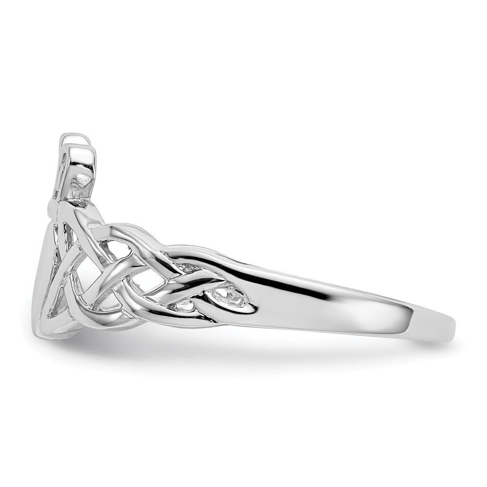 14K Weißgold Herren-Claddagh-Ring