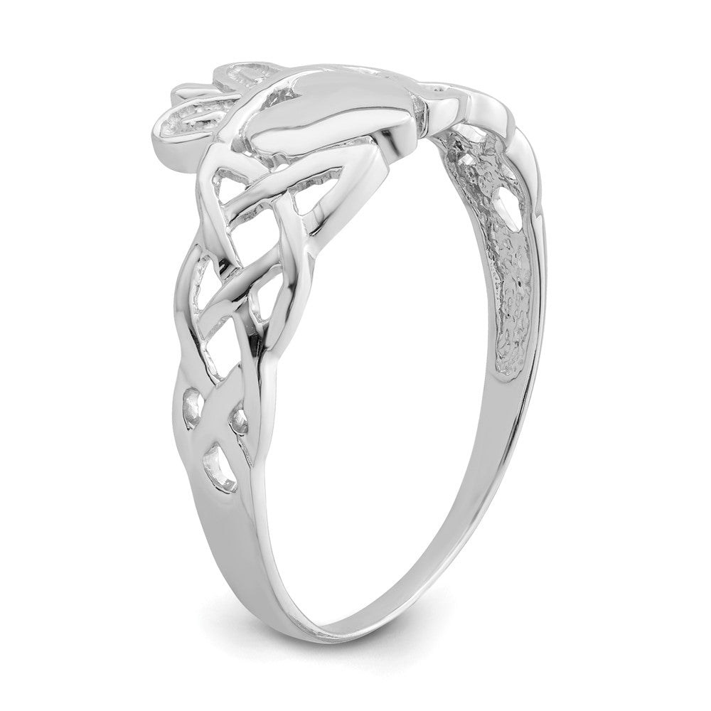 14K Weißgold Herren-Claddagh-Ring