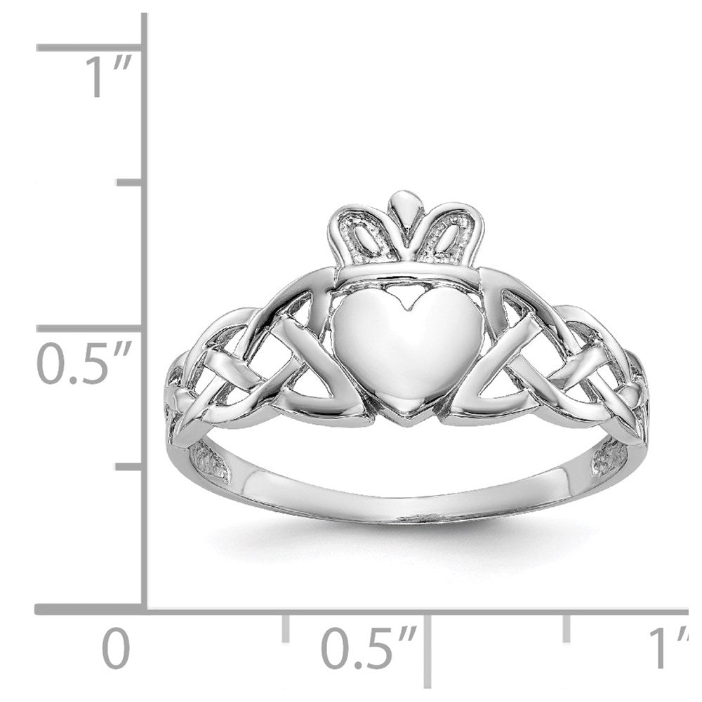 14K Weißgold Herren-Claddagh-Ring