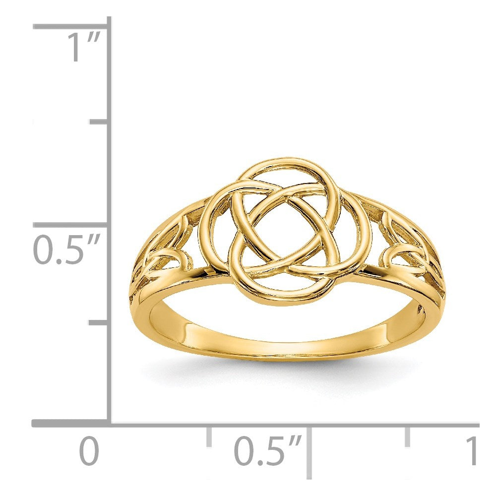 14K Gelbgold Poliert Damen Ring mit Keltischem Knoten