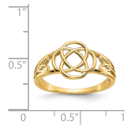 14K Gelbgold Poliert Damen Ring mit Keltischem Knoten